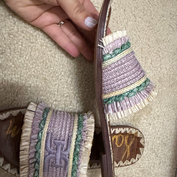 Sam Edelman Georgi Lavender Rafia Slide Sandals size 6 - Picture 5 of 7